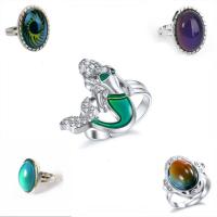 Glas Edelsteen Open Finger Ring, met Metalen armband, plated, Verstelbare & mode sieraden & uniseks & verschillende stijlen voor de keuze, meer kleuren voor de keuze, 15x15x15cm, Verkocht door PC