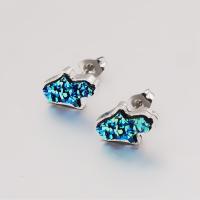 Roestvrij staal Stud Earrings, mode sieraden, zilver, Verkocht door PC