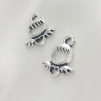 Sinc Alloy Pendants, dath airgid antique plátáilte, DIY, 14x12x2mm, 100ríomhairí pearsanta/Mála, Díolta De réir Mála