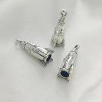 亜鉛合金ペンダント, 亜鉛合金, シルバーメッキ, DIY, ニッケル、鉛、カドミウムフリー, 24x7x7mm, 100パソコン/バッグ, 売り手 バッグ