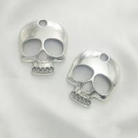 Zinc Alloy Pendel, Skull, antik sølv farve forgyldt, du kan DIY, nikkel, bly & cadmium fri, 34x30x1.20mm, 100pc'er/Bag, Solgt af Bag