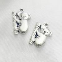 Zinc Alloy Animal Pendants Koala antique silver color plated DIY nickel lead & cadmium free Sold By Bag