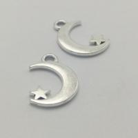 Zinklegierung Mond Anhänger, Mond und Sterne, antik silberfarben plattiert, DIY, frei von Nickel, Blei & Kadmium, 17x11x1.50mm, 100PCs/Tasche, verkauft von Tasche