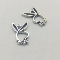 Zinc Alloy Pendants Rabbit antique silver color plated DIY nickel lead & cadmium free Sold By Bag