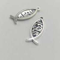 Zinc Alloy Pendants Fish antique silver color plated DIY nickel lead & cadmium free Sold By Bag