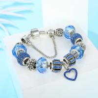 European armband, Zinc Alloy, met Titanium Staal, mode sieraden & verschillende grootte voor keus, blauw, Verkocht door Strand