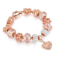 European Bracelet Zinc Alloy with Rhinestone fashion jewelry rose gold color Sold By Strand