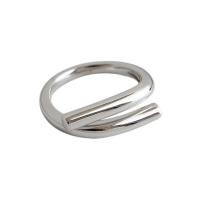 Messing Manchet Finger Ring, silver plated, verschillende stijlen voor de keuze & voor vrouw, nikkel, lood en cadmium vrij, Maat:6-7, Verkocht door PC