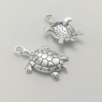 Sinc Alloy Pendants Ainmhithe, Turtle, dath airgid antique plátáilte, DIY, nicil, luaidhe & caidmiam saor in aisce, 26x17x3.20mm, 100ríomhairí pearsanta/Mála, Díolta De réir Mála