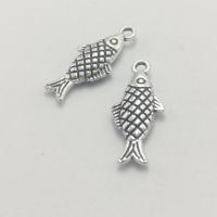 Zinc Alloy Pendants Fish antique silver color plated DIY nickel lead & cadmium free Sold By Bag