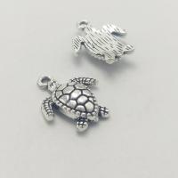 Sinc Alloy Pendants Ainmhithe, Turtle, dath airgid antique plátáilte, DIY, nicil, luaidhe & caidmiam saor in aisce, 17x15x3.50mm, 100ríomhairí pearsanta/Mála, Díolta De réir Mála