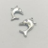 Zink-Aluminium-Anhänger, Zinklegierung, Dolphin, antik silberfarben plattiert, DIY, frei von Nickel, Blei & Kadmium, 20x13x3.20mm, 100PCs/Tasche, verkauft von Tasche