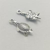 Zinc Alloy Animal Pendants Turtle antique silver color plated DIY nickel lead & cadmium free Sold By Bag