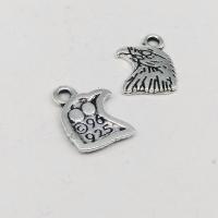 Sinc Alloy Pendants, Eagle, dath airgid antique plátáilte, DIY, nicil, luaidhe & caidmiam saor in aisce, 13x10x1.40mm, 100ríomhairí pearsanta/Mála, Díolta De réir Mála