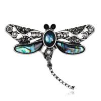 Zinc Alloy Brooches with Abalone Shell silver color plated for woman & with rhinestone nickel lead & cadmium free Sold By PC