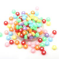 Solid Color Acryl Kralen, Ronde, verschillende kleur en patroon naar keuze & DIY, meer kleuren voor de keuze, :7mm, 500G/Bag, Verkocht door Bag