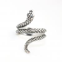 Zinc Alloy fingerring, Snake, sølvfarvet forgyldt, Unisex & forskellig størrelse for valg, nikkel, bly & cadmium fri, Størrelse:7-10, Solgt af PC