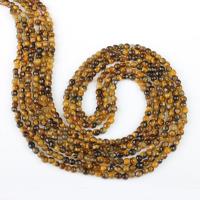 Tiger Eye Kralen, Ronde, gepolijst, DIY & gefacetteerde, geel, 2.5mm, Verkocht door Strand