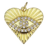 Cubic Zirconia Micro Pave Brass Pendant Heart gold color plated micro pave cubic zirconia Approx 3.5mm Sold By Lot