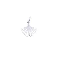 925 Sterling Silver Pendant Ginkgo Leaf plated DIY & hollow Approx 3.5mm Sold By PC