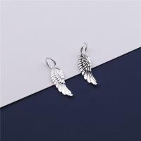 925 Sterling zilveren hanger, Angel Wing, plated, DIY, meer kleuren voor de keuze, 6.60x19mm, Gat:Ca 4mm, Verkocht door PC