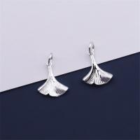 925 Sterling zilveren hanger, Ginkgo Leaf, plated, DIY, meer kleuren voor de keuze, 14x16.50mm, Verkocht door PC