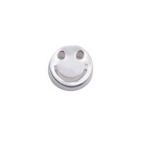 925 Sterling Silver Spacer Bead, Smiling Aghaidh, plátáilte, DIY & stíleanna éagsúla do rogha, 8x3.70mm, Poll:Thart 2.8mm, Díolta De réir PC