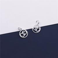 925 Sterling Silver Privjesak, Srce, možete DIY & šupalj, 11.50x13mm, Rupa:Približno 4mm, Prodano By PC