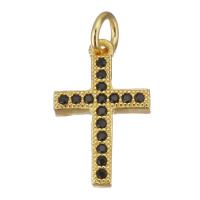 Cubic Zirconia Micro Pave Brass Pendant Cross gold color plated micro pave cubic zirconia Approx 3mm Sold By Lot