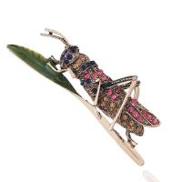 Zinklegering broches, Zinc Alloy, Insect, plated, mode sieraden & voor vrouw & met strass, nikkel, lood en cadmium vrij, 69x23mm, Verkocht door PC