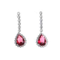 Cubic Zircon (CZ) Drop Earring Brass with Cubic Zirconia fashion jewelry Sold By Pair