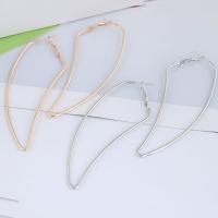 Zinc Alloy Hoop Earring, forgyldt, for kvinde, flere farver til valg, nikkel, bly & cadmium fri, 63x27mm, Solgt af par