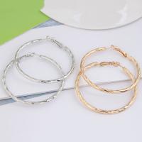 Zinc Alloy Hoop Earring, Donut, forgyldt, for kvinde, flere farver til valg, nikkel, bly & cadmium fri, 50mm, Solgt af par