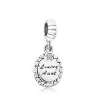 European stile Zinc Alloy pendenti, lega in zinco, placcato, con modello lettera, 8x11x26mm, 50PC/lotto, Venduto da lotto