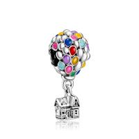 Pendentifs de style European en alliage de zinc , Ballon chaud, Placage, émail, multicolore, 10x10x25mm, 50PC/lot, Vendu par lot