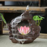 Backflow Incense Burner Purple Clay half handmade for home and office & durable Sold By PC