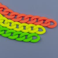 Catena acrilica, acrilico, vernice di essiccamento, colore e motivo diversi per la scelta & DIY & fluorescente, nessuno, 23*17mm, Venduto da PC