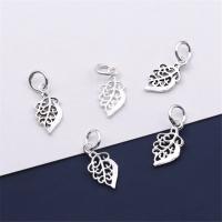 925 Sterling Silver siogairlín, Leaf, plátáilte, DIY & log, dathanna níos mó le haghaidh rogha, 7.50x15mm, Poll:Thart 4mm, Díolta De réir PC