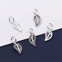 925 Sterling Silver siogairlín, Leaf, plátáilte, DIY & log, dathanna níos mó le haghaidh rogha, 7x14mm, Poll:Thart 4mm, Díolta De réir PC