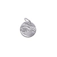 925 Sterling Silver hänge, Flat Round, DIY, 11x1mm, Hål:Ca 3.5mm, Säljs av PC