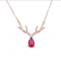 Christmas Necklaces Alloy plated fashion jewelry & with rhinestone 34mmX36mm Sold By Strand