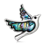 Shell Broche, Zinc Alloy, met Abalone Schelp, silver plated, voor vrouw, nikkel, lood en cadmium vrij, 33x29mm, Verkocht door PC