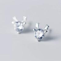 Messing halskettingen, Cupronikkel, met Cubic Zirconia, Geweien, geplatineerd, verschillende kleur en patroon naar keuze & mode sieraden & voor vrouw, meer kleuren voor de keuze, 6*7*4.5mm, Verkocht door pair