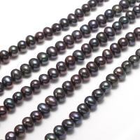 Kartoffel ferskvandskulturperle Beads, Ferskvandsperle, sort, 8-9mm,13*8cm, Hole:Ca. 0.8mm, Solgt Per Ca. 15.5 inch Strand