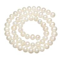 Prátaí Saothraithe coirníní Péarla Fionnuisce, Pearl Fionnuisce, nádúrtha, bán, 7-8mm,13*8cm, Poll:Thart 0.8mm, Díolta Per Thart 15 Inse Snáithe