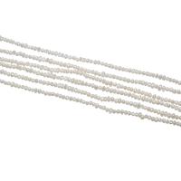 Brambor pěstované sladkovodní perle, Sladkovodní Pearl, přírodní, bílý, 2mm,8*6cm, Otvor:Cca 0.8mm, Prodáno za Cca 15.7 inch Strand