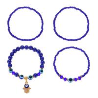 Evil Eye Biżuteria Bransoletka, Stop cynku, Zło Hamsa oczu, 4 sztuki & biżuteria moda, dostępnych więcej kolorów, sprzedane przez Ustaw