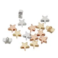 Perline in ottone, Stella, placcato, gioielli di moda & DIY & per la donna, nessuno, 6x6x3mm, Foro:Appross. 1.5mm, 50PC/lotto, Venduto da lotto