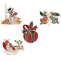 Broches de Noël, alliage de zinc, Conception de Noël & bijoux de mode & styles différents pour le choix, plus de couleurs à choisir, +, Vendu par PC