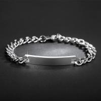 Titan stål armband, Donut, plated, mode smycken & för par, silver, 7*200mm, Hål:Ca 2mm, Säljs av Strand